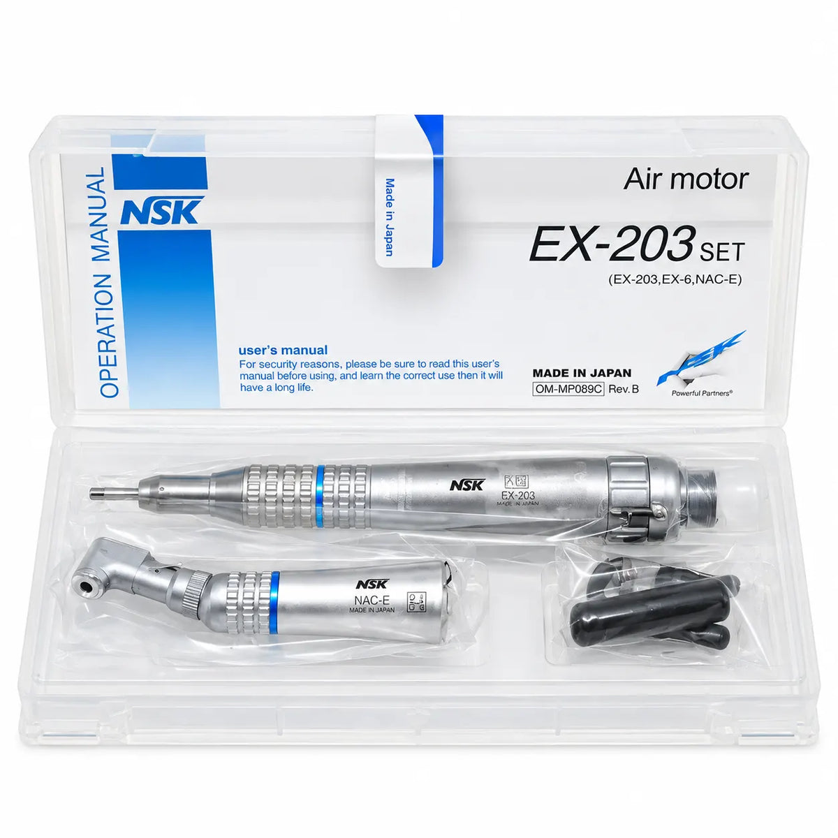 NSK EX-203 Slow-Speed Dental Air Motor – E-Type | 1:1 Direct Drive