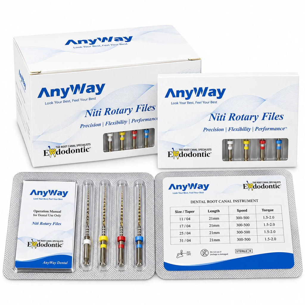 AnyWay NiTi Rotary Files – Dental Endodontic Root Canal Files (21mm & 25mm)