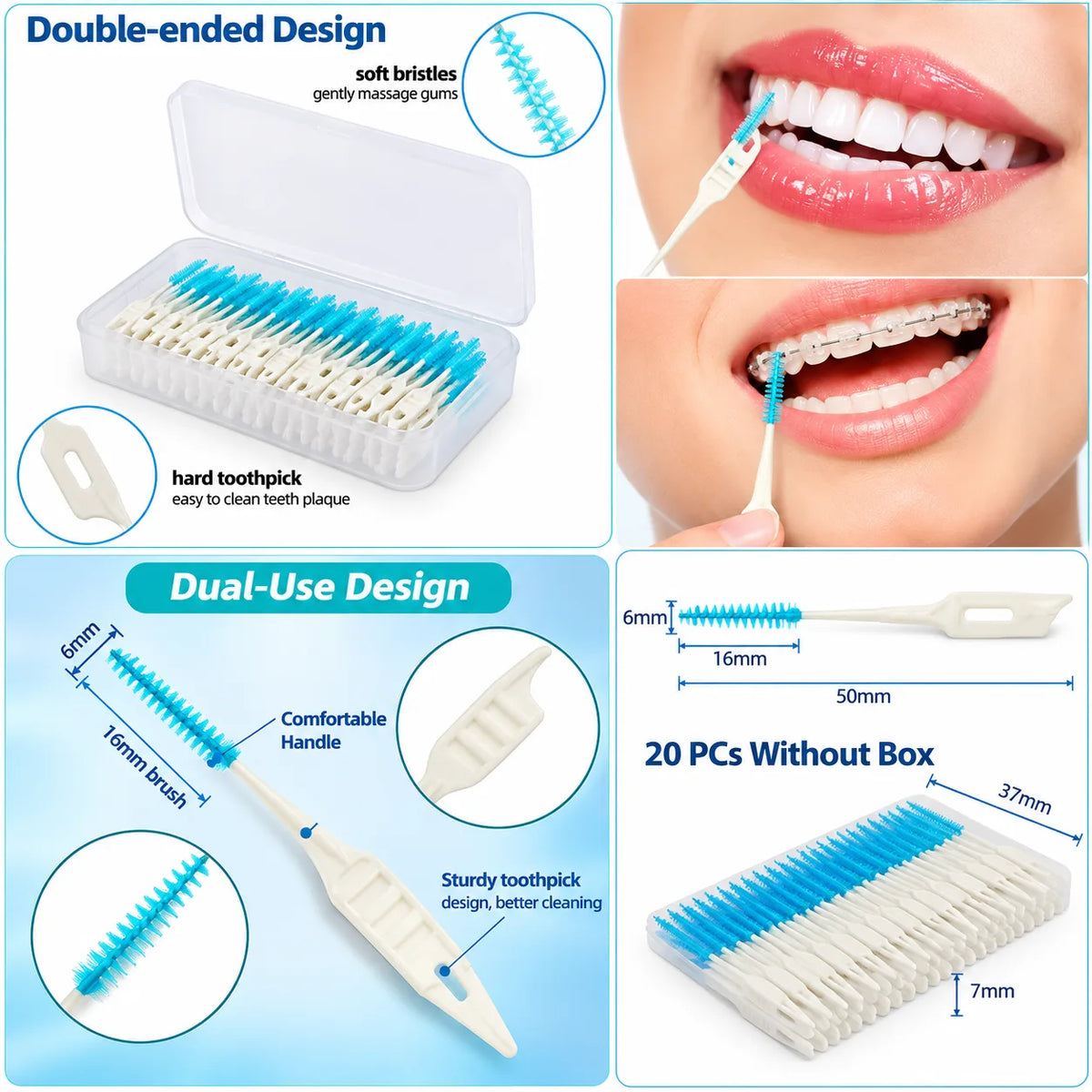 Dental Interdental Brushes – Teeth Cleaning Brushes | 8 Pcs