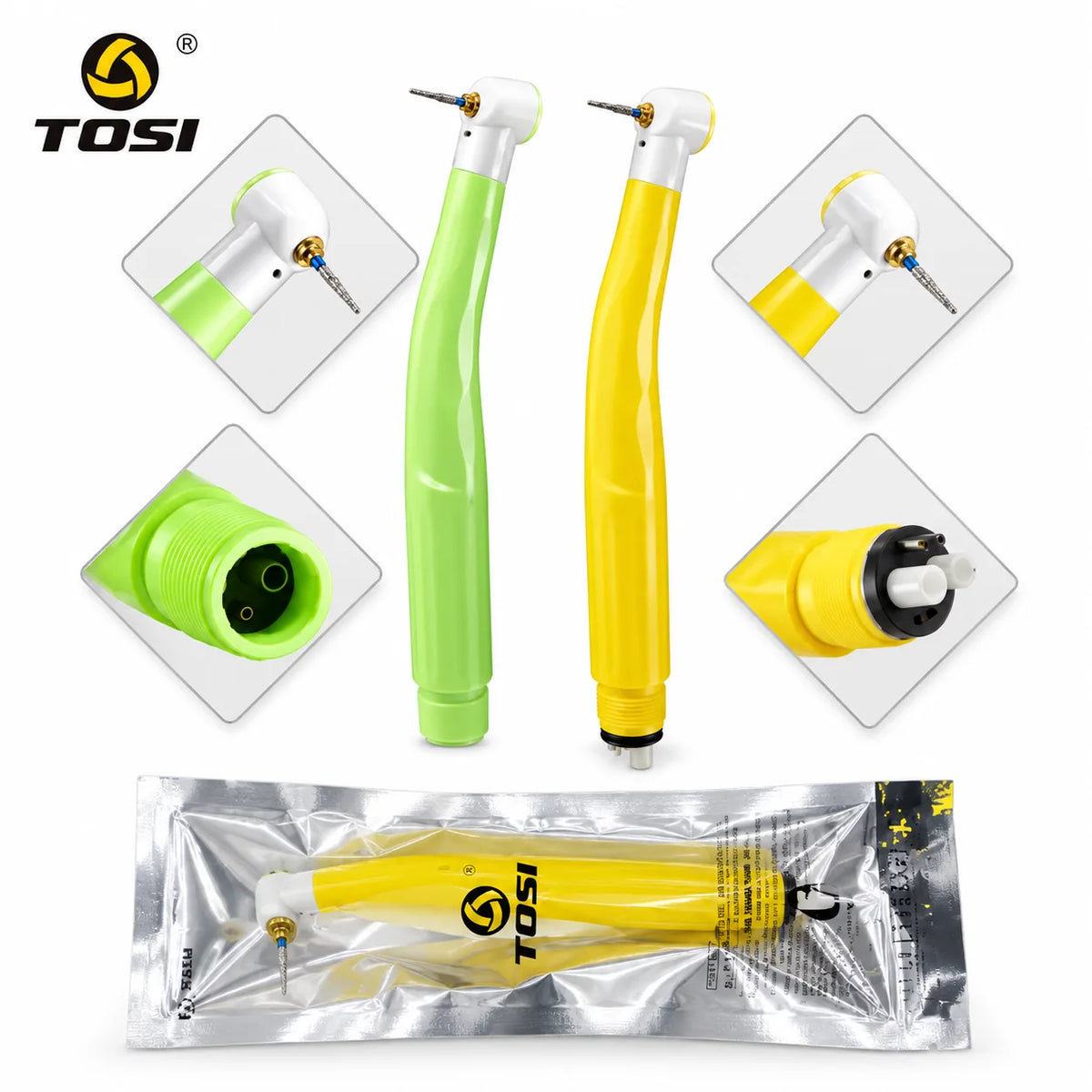 TOSI TX-164 Disposable High-Speed Dental Handpiece – 4-Hole
