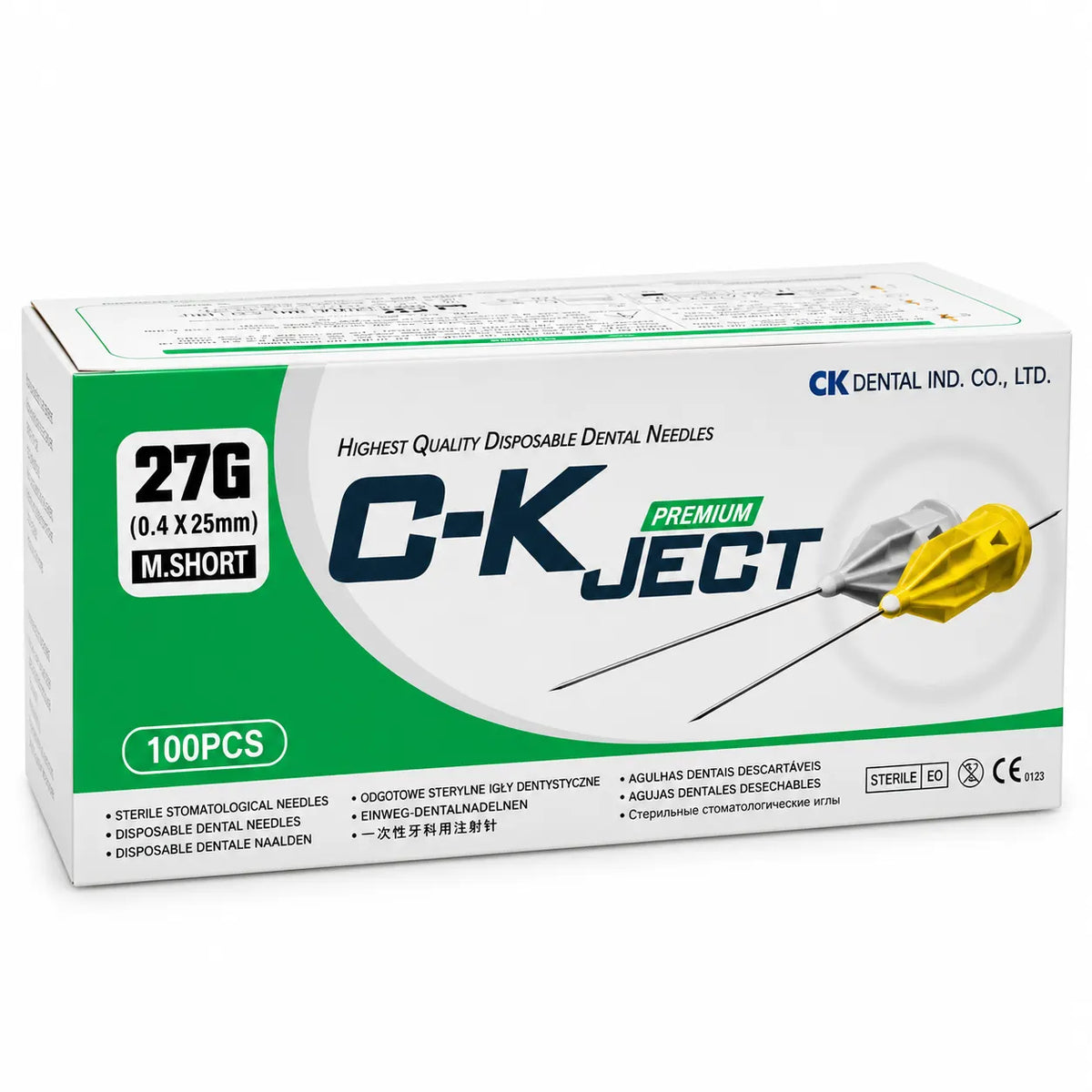 C-K JECT Premium Disposable Dental Needles – 27G (100 Pcs Box)