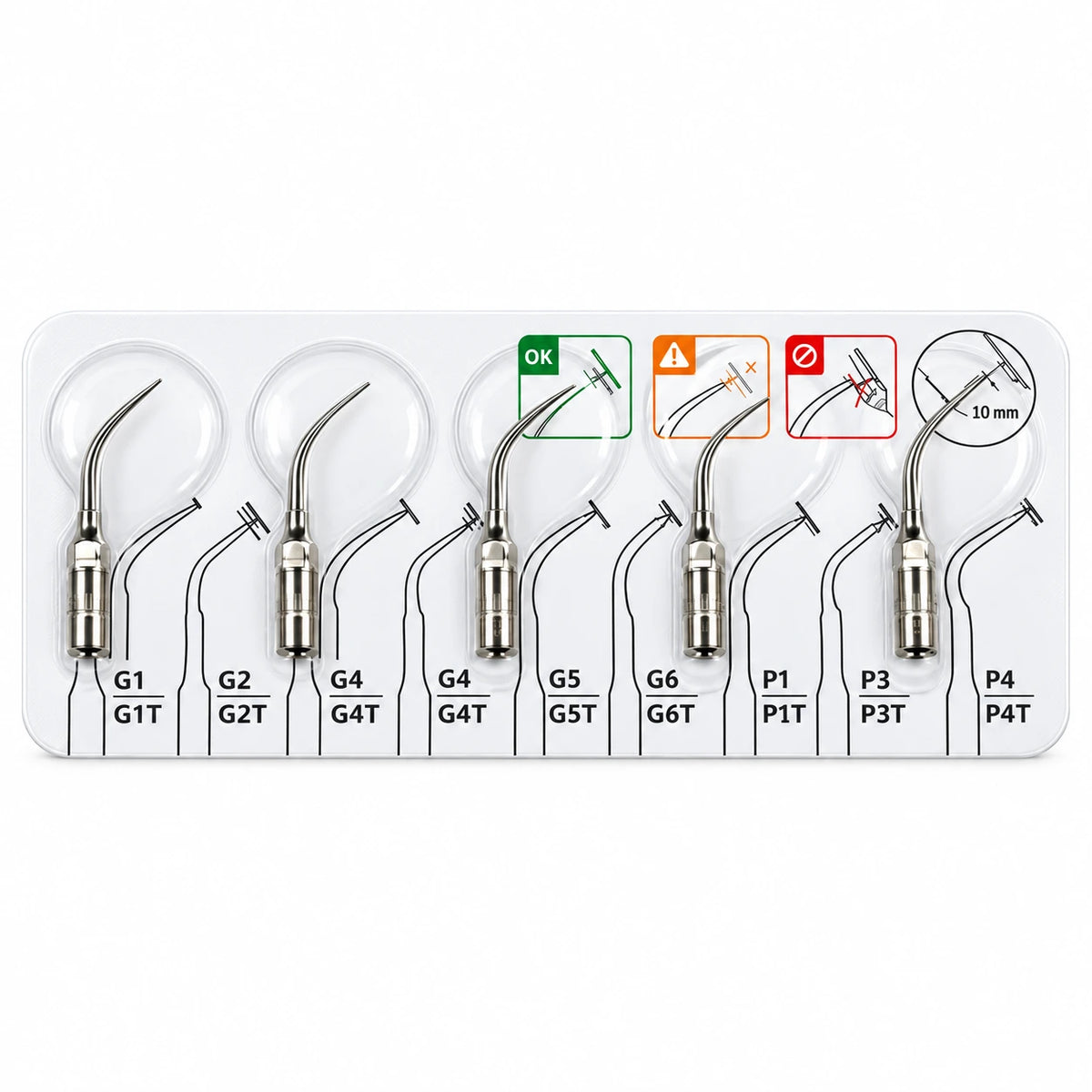 Ultrasonic Dental Scaler Tips – Stainless Steel Scaling Tips (Pack of 5)