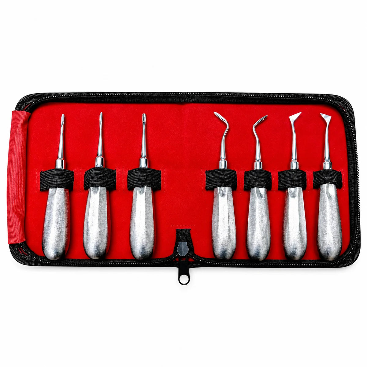 Dental Elevator Set – 7 Pieces Stainless Steel Tooth Extraction Elevators with Carrying Case