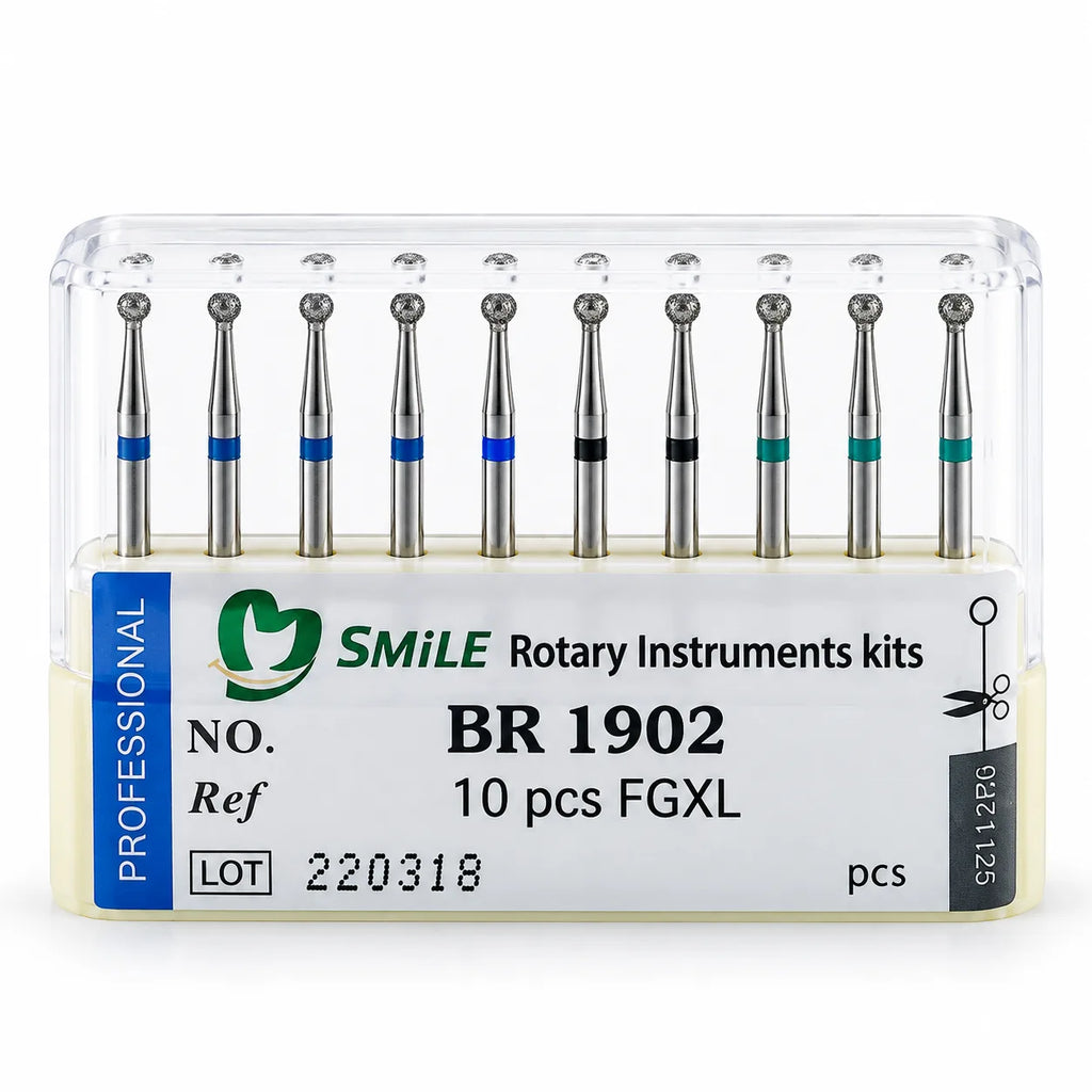Round Dental Diamond Burs – FG High-Speed | Pack of 10
