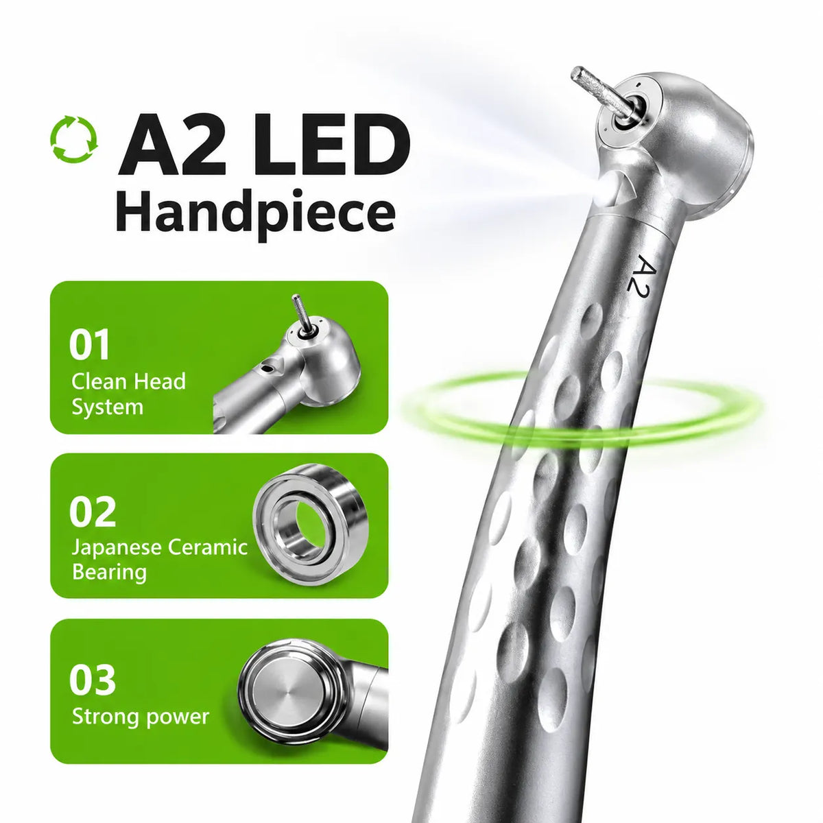 A2 Led Handpiece | High Speed Turbine With LED