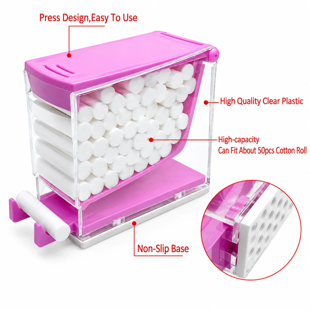 Dental Cotton Roll Dispenser Box – Press-Type Plastic Holder