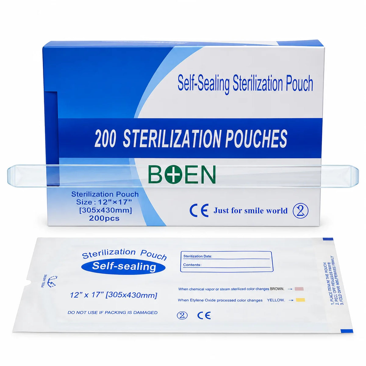 Self-Sealing Dental Sterilization Pouches – Autoclave Bags | 200 Pcs