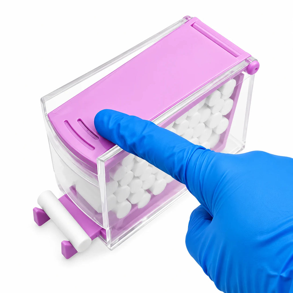 Dental Cotton Roll Dispenser Box – Press-Type Plastic Holder