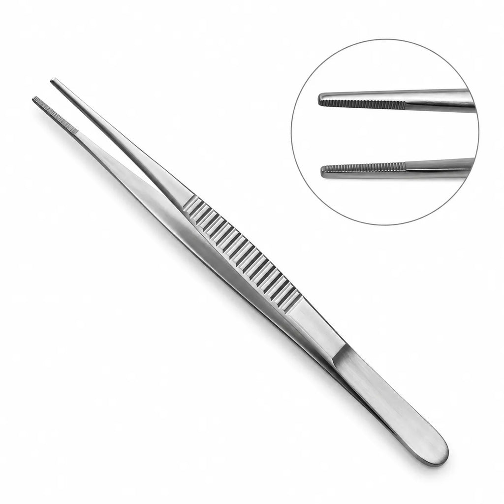Dental Tissue Forceps – Serrated Stainless Steel | 16cm