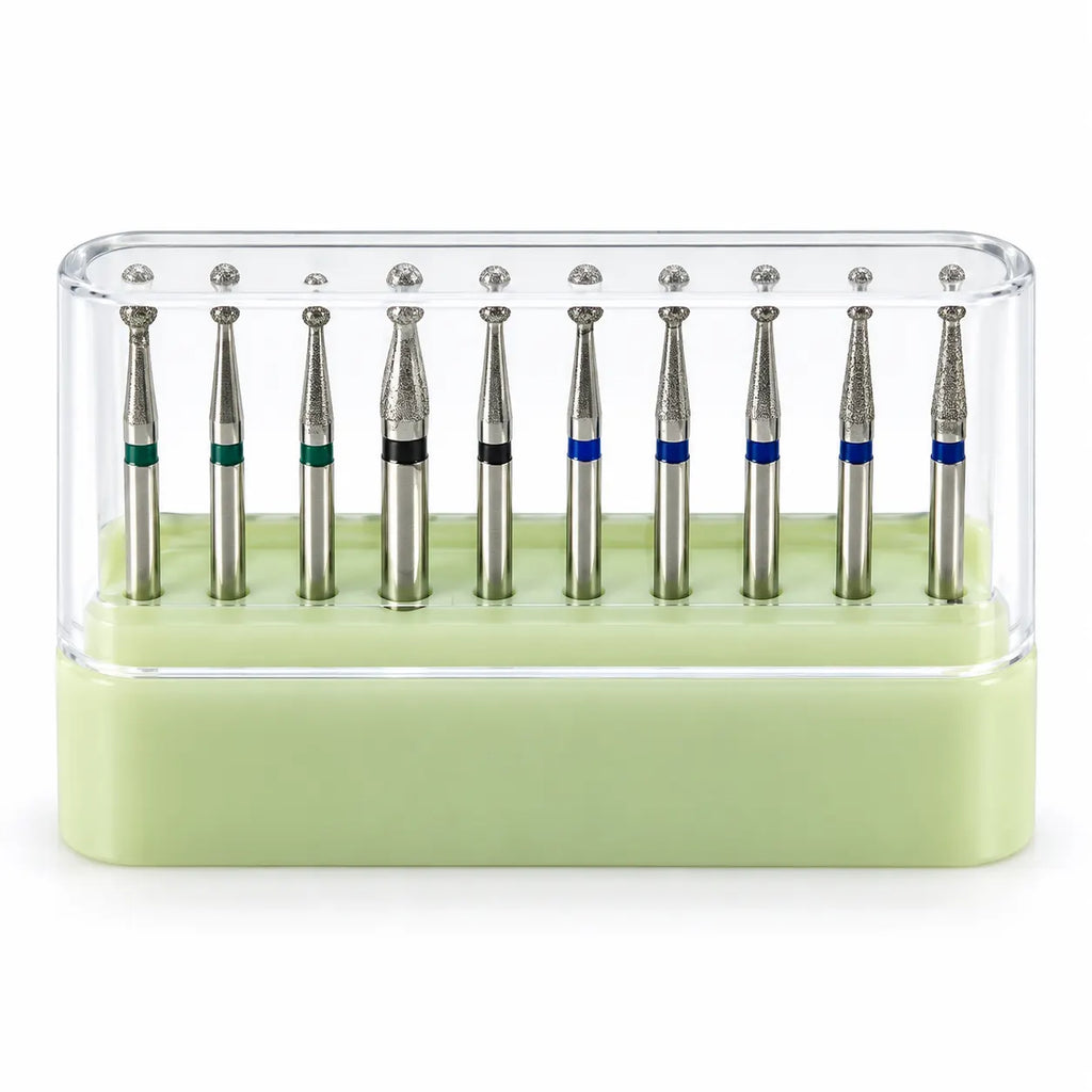 Round Dental Diamond Burs – FG High-Speed | Pack of 10