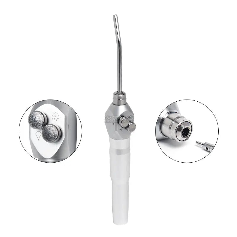Dental 3 Way Syringe Air Water Spray 2 Nozzles Tips Triple 3 Way Syringe Handpiece Dentistry Tools Kit