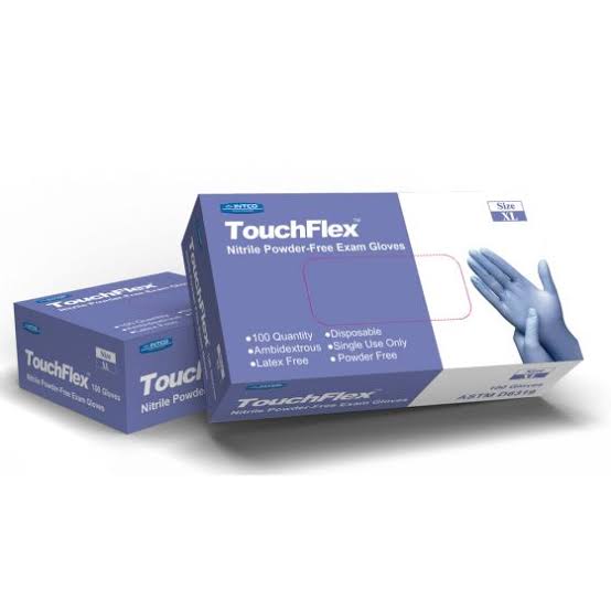 TouchFlex Nitrile Powder-Free Exam Gloves – Latex-Free, Single Use (100 pcs/box)