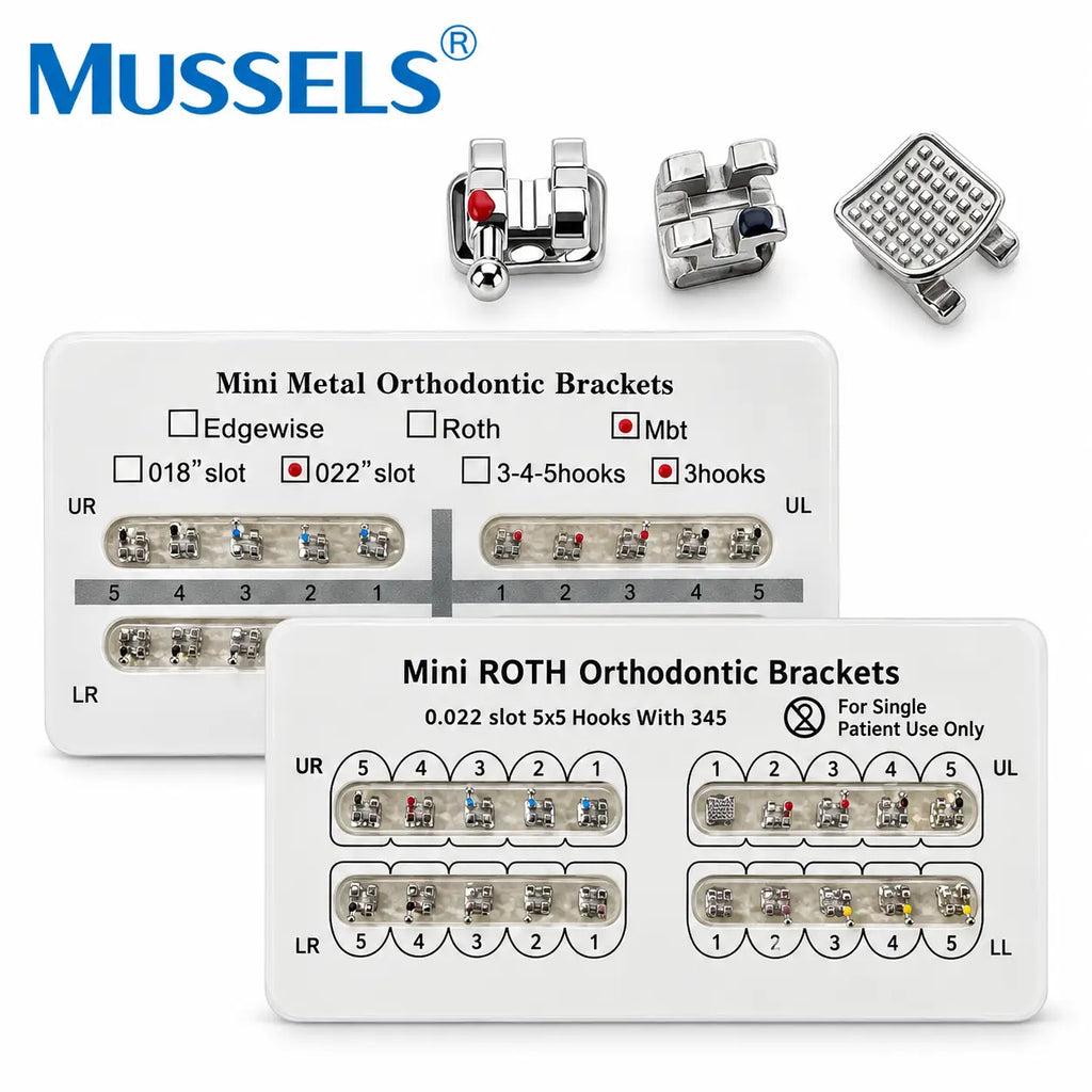 Dental Orthodontic Metal Brackets – 20 Pcs Set | With or Without Hooks