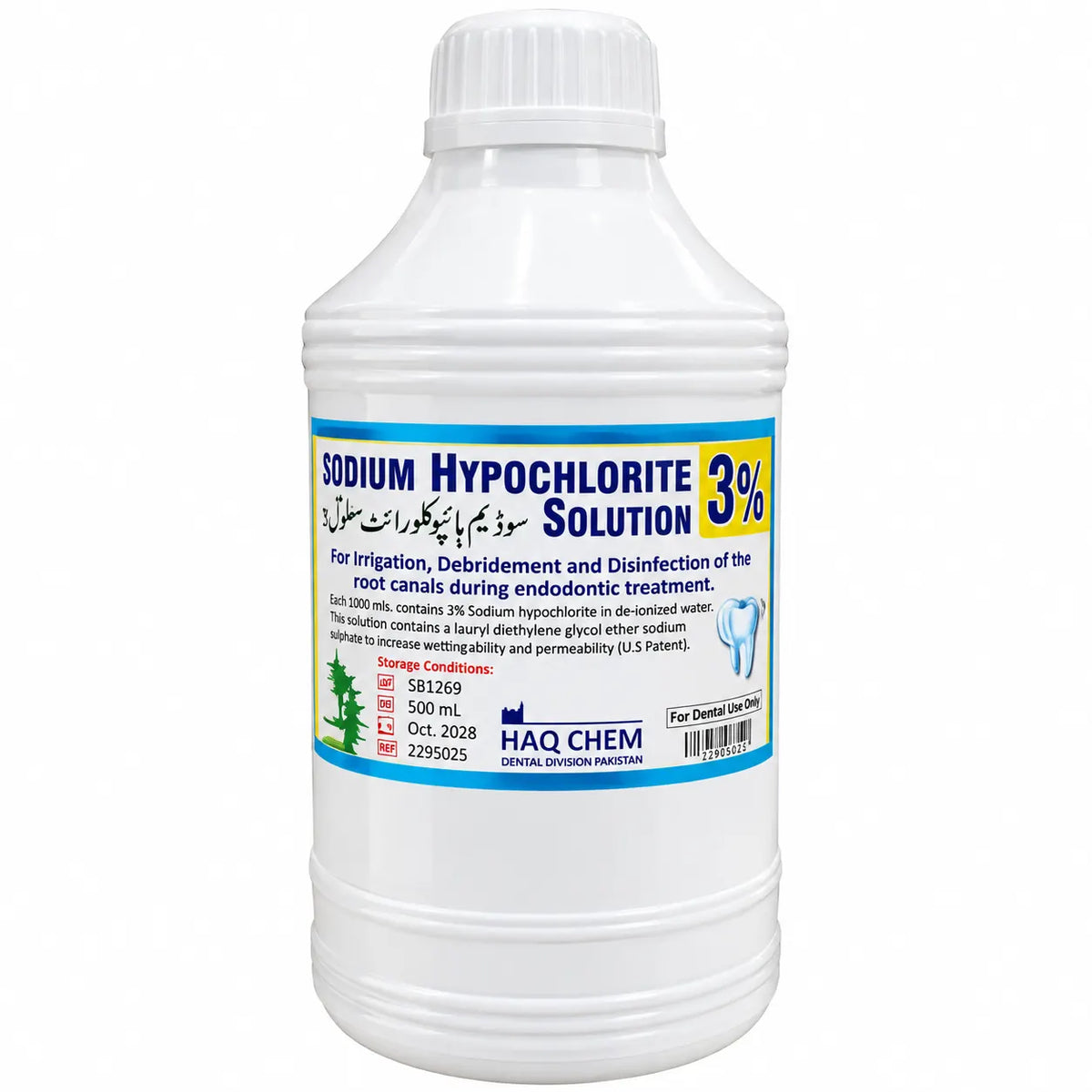 Sodium Hypochlorite Solution 3% – Endodontic Root Canal Irrigant | 500ml
