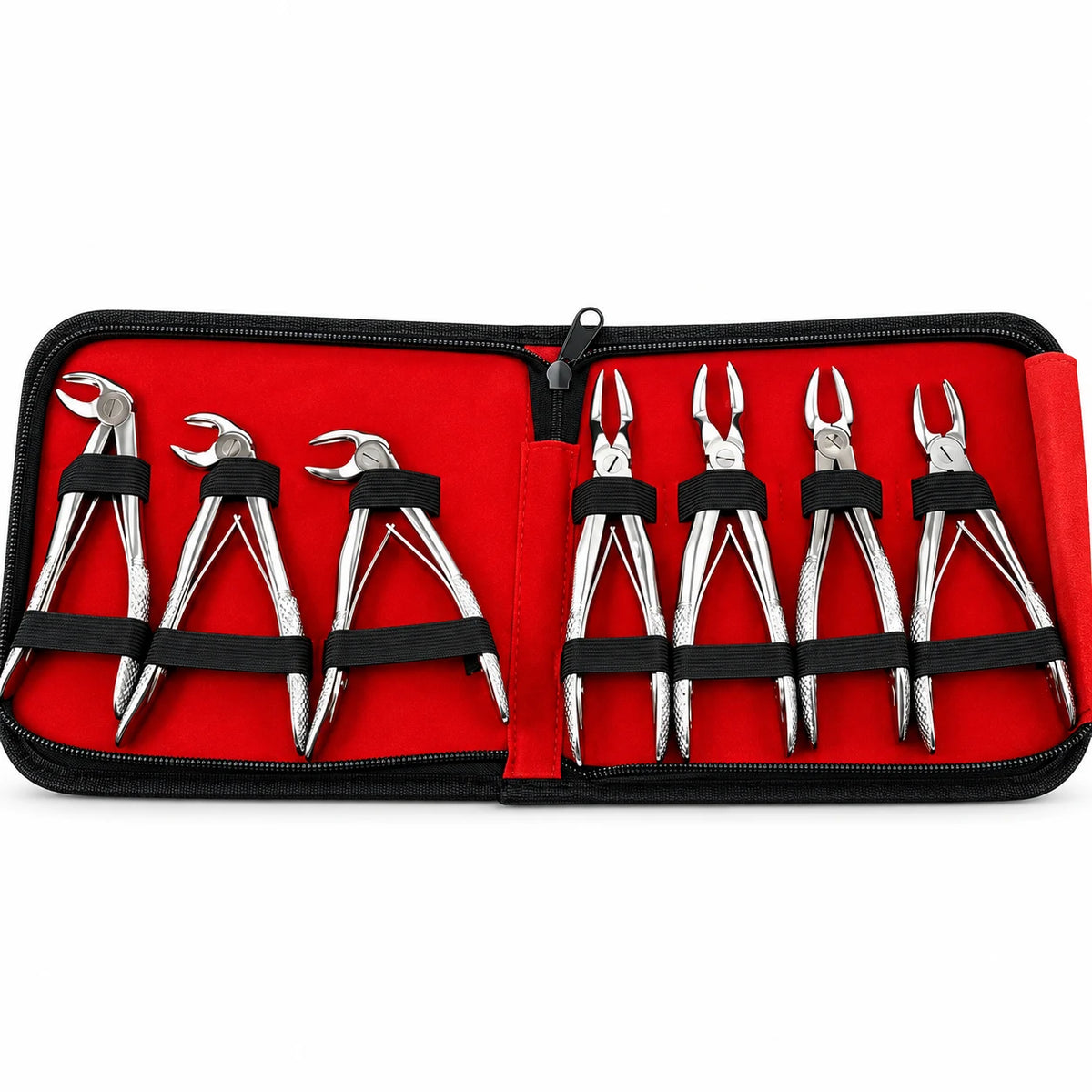 Dental Baby Forceps Set – 7 Pieces Pediatric Tooth Extraction Forceps with Carrying Case