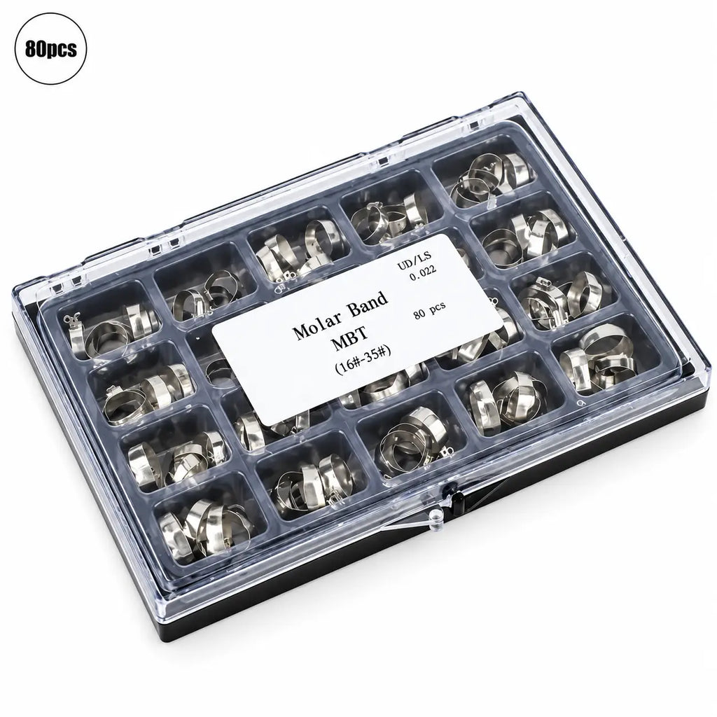 Dental Orthodontic Molar Bands – Stainless Steel | 80 Pcs