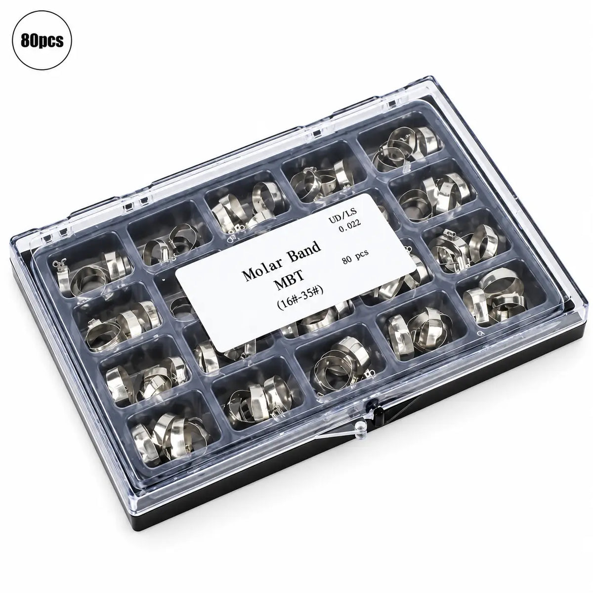 Dental Orthodontic Molar Bands – Stainless Steel | 80 Pcs