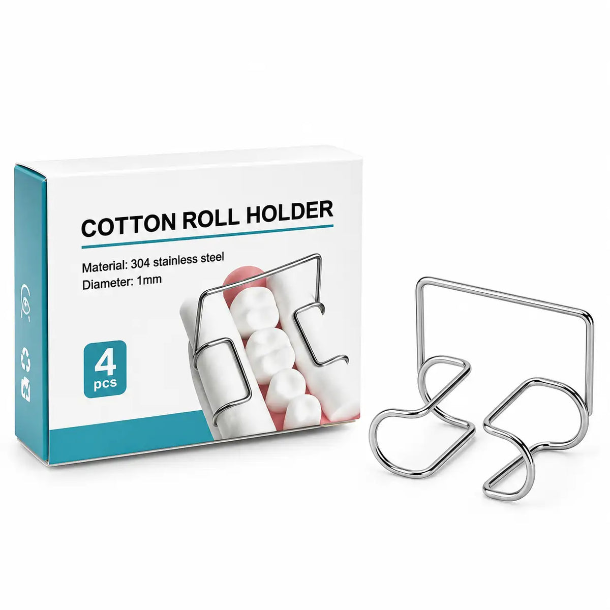 Dental Cotton Roll Holder – Stainless Steel | 4 Pcs
