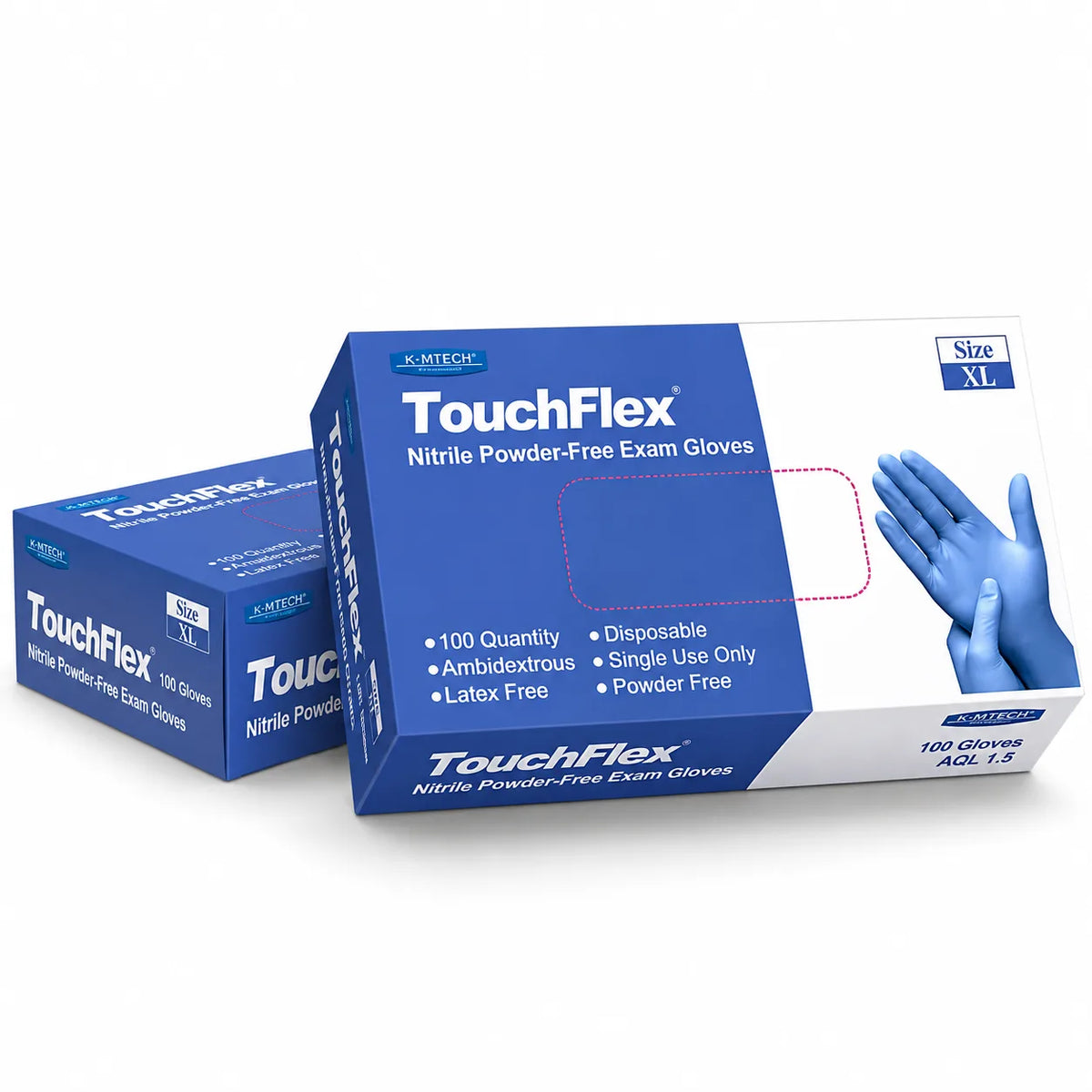 TouchFlex Nitrile Powder-Free Examination Gloves – 100 Pcs