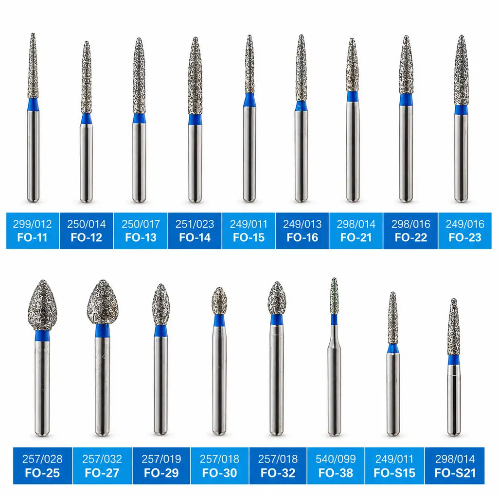 FO Series Dental Diamond Burs – FG High-Speed | Pack of 10