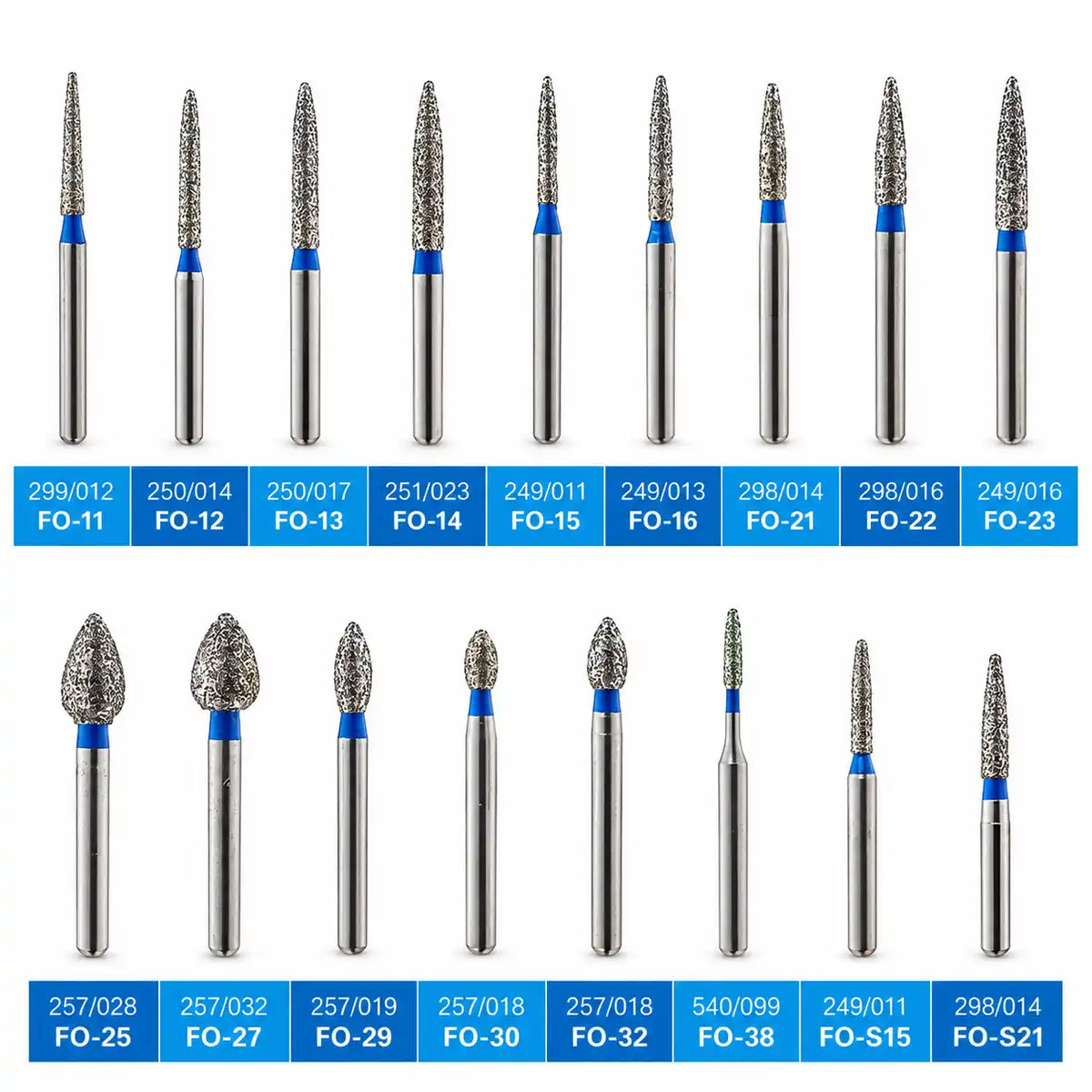FO Series Dental Diamond Burs – FG High-Speed | Pack of 10